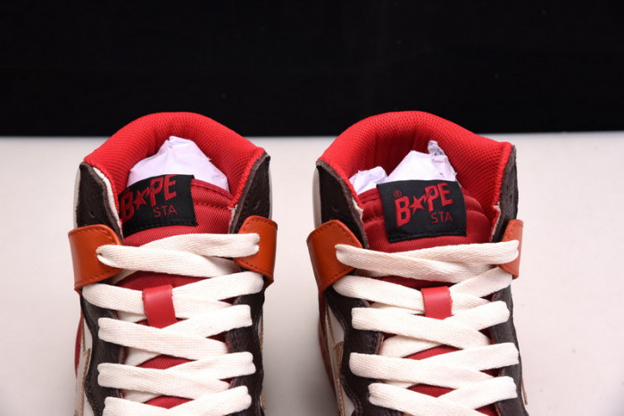 a bathing ape bape sta 93 hi red orange light sand