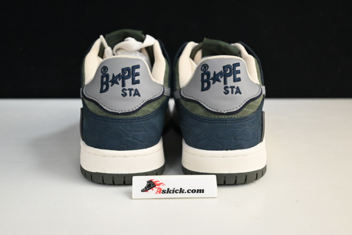 a bathing ape bape sk8 sta army green dark blue 1h80-191-019
