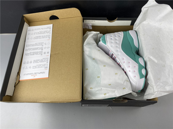 air jordan 13 retro white soar green pink 439358-100