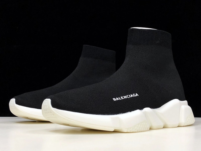 Balen Stretch Mesh High Top Sneaker Black White 483502 W05G0 1000