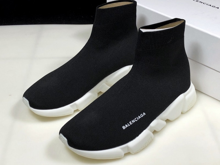 Balen Stretch Mesh High Top Sneaker Black White 483502 W05G0 1000