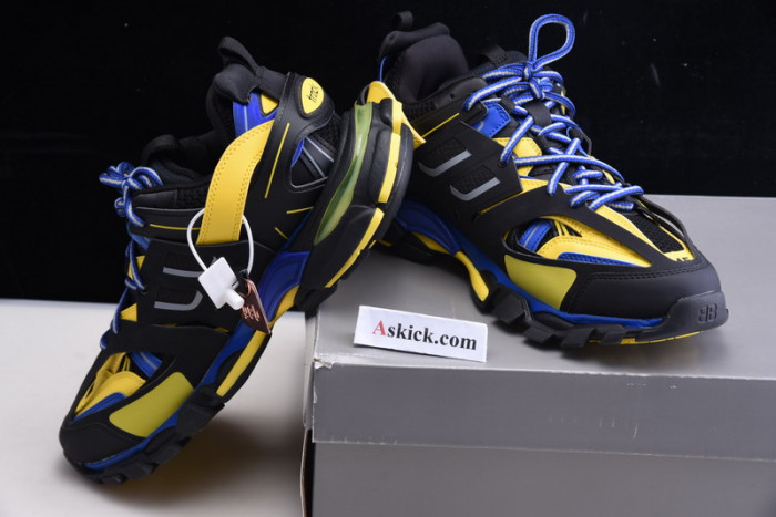 Balenciaga Track Sneakers BLACK FLUORESCENT YELLOW BLUE 542023 W1GB1 1121