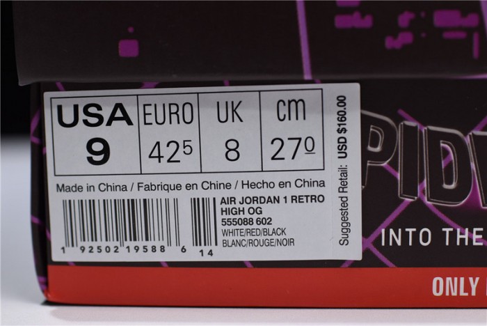 air jordan 1 retro high spider-man origin story 555088-602