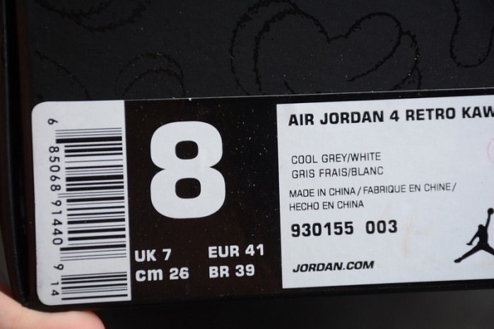 air jordan 4 retro kaws “cool grey” 930155-003
