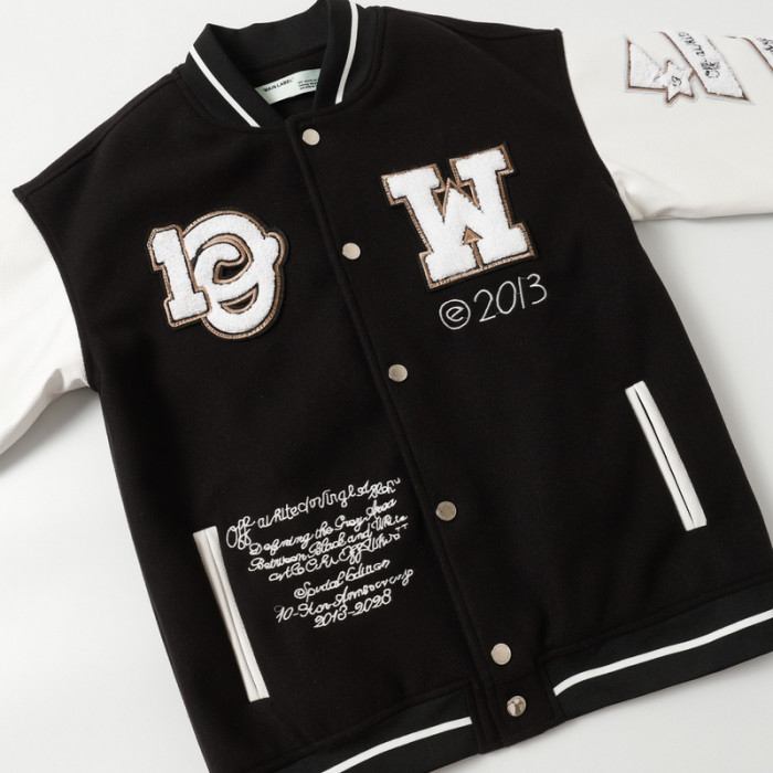 0ff white varsity jacket