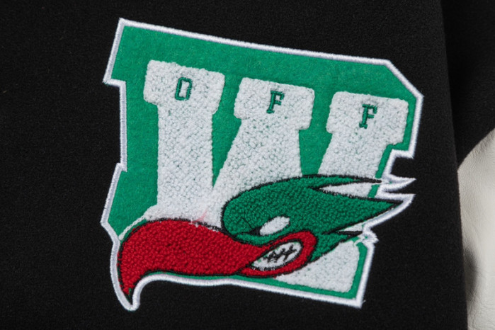 0ff white varsity jacket