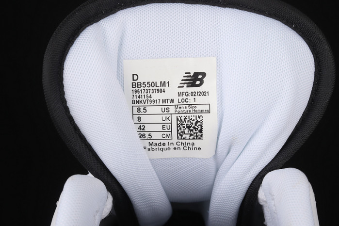 new balance 550 sea salt black bb550lm1