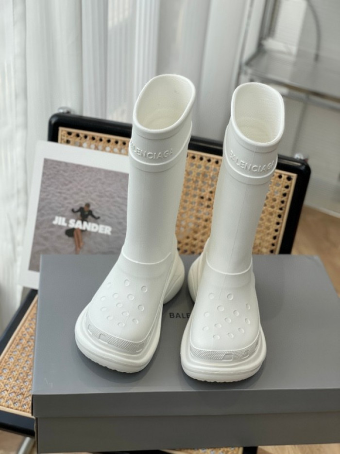 balen x Cr*0*s rubber rain boots-white