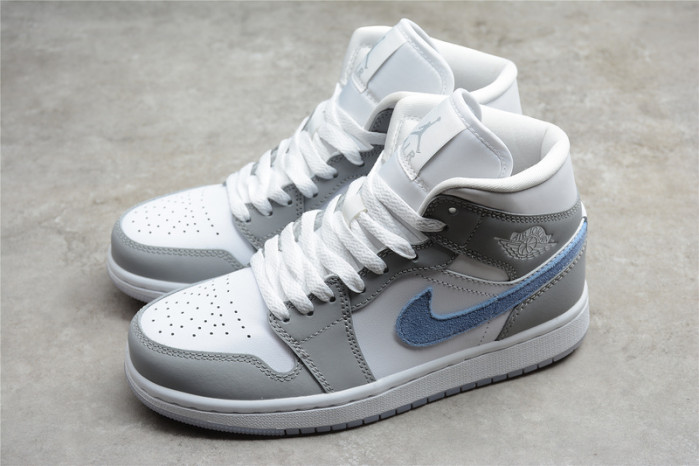 air jordan 1 mid wolf grey aluminum (w) bq6472-105