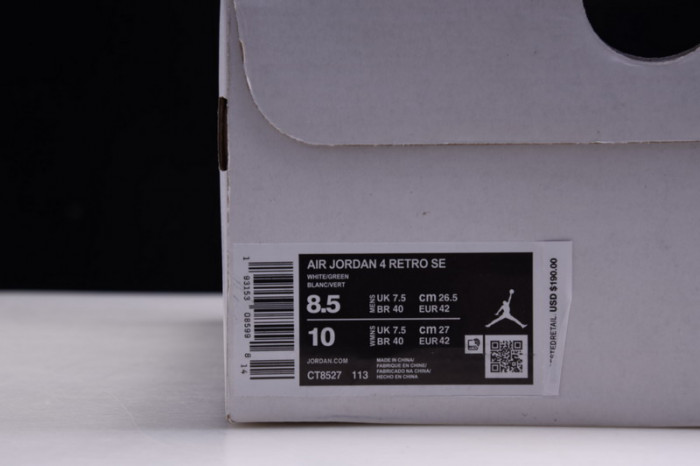 air jordan 4 retro metallic green ct8527-113