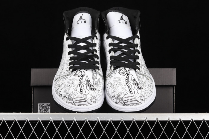 air jordan 1 mid se diy (gs) dc4099-100