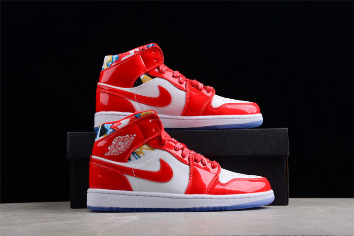 air jordan 1 mid barcelona sweater red patent dc7294-600