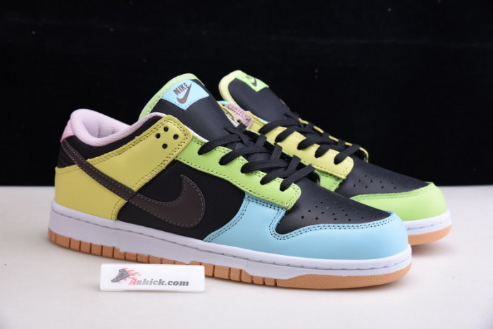 nike dunk low le oil green multi camo dh0957-001