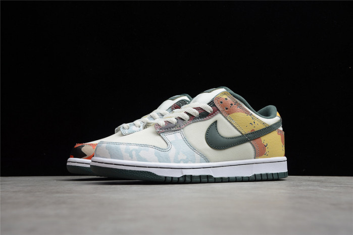 nike dunk low se sail multi-camo dh0957-100