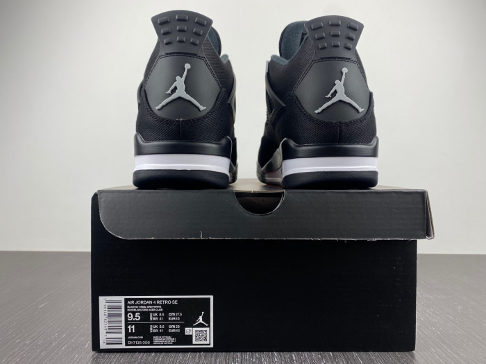 air jordan 4 “black canvas” dh7138-006