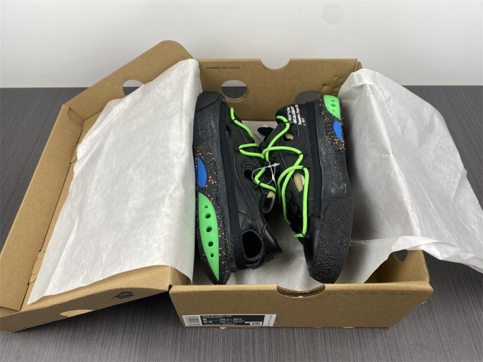 of x nike blazer low black/black-green dh7863-001