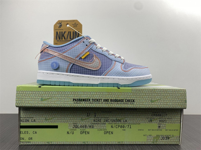 union x nike dunk low blue dj9649-400