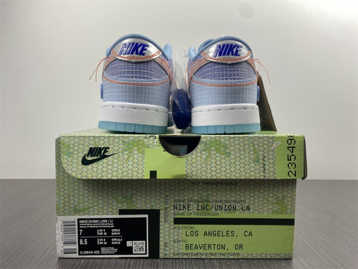 union x nike dunk low blue dj9649-400