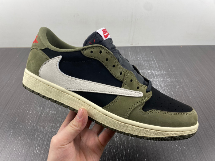 travis scott x air jordan 1 low og black olive dm7866-002