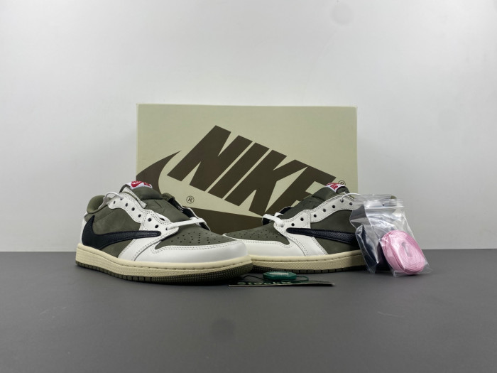 travis scott x air jordan 1 low og “medium olive” dm7866-200