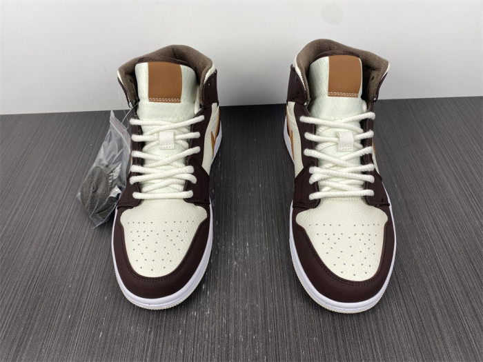 air jordan 1 mid brown fleece do6699-200