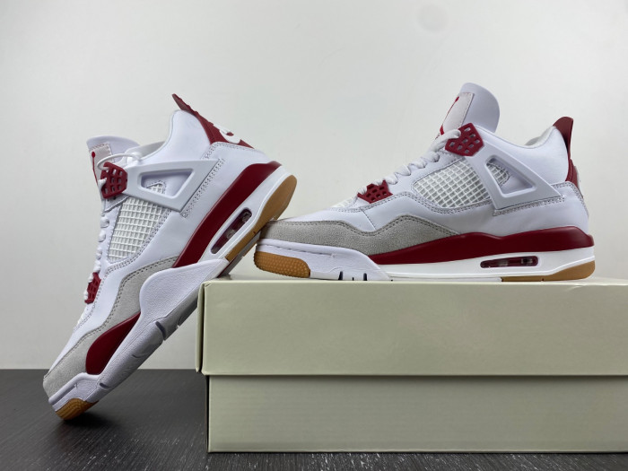 air jordan 4 retro white grey red dr5415-160
