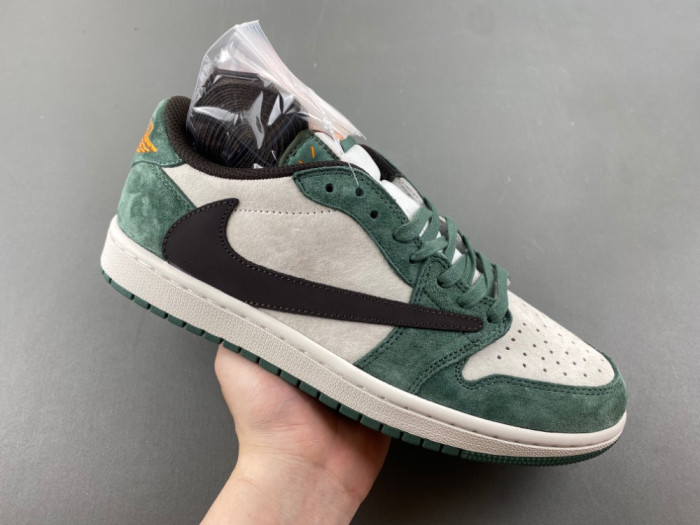 Travis Scott x Air Jordan 1 Low Top Green White DW7866-199