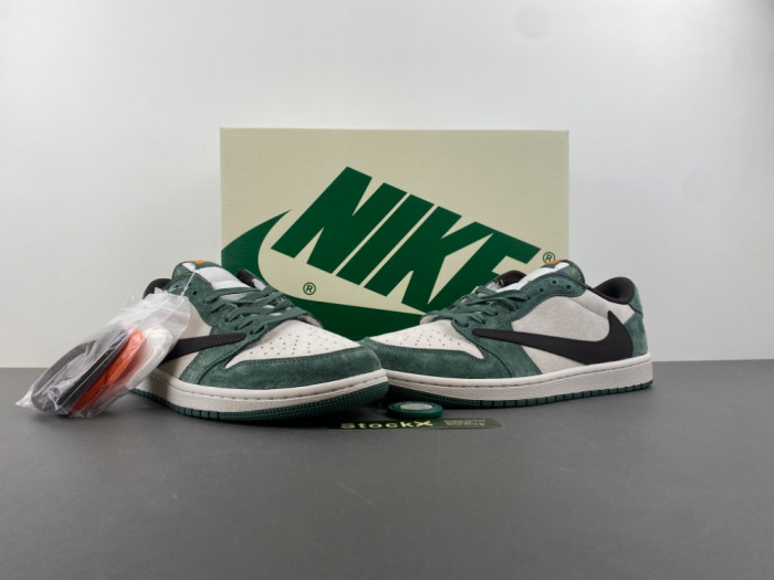Travis Scott x Air Jordan 1 Low Top Green White DW7866-199