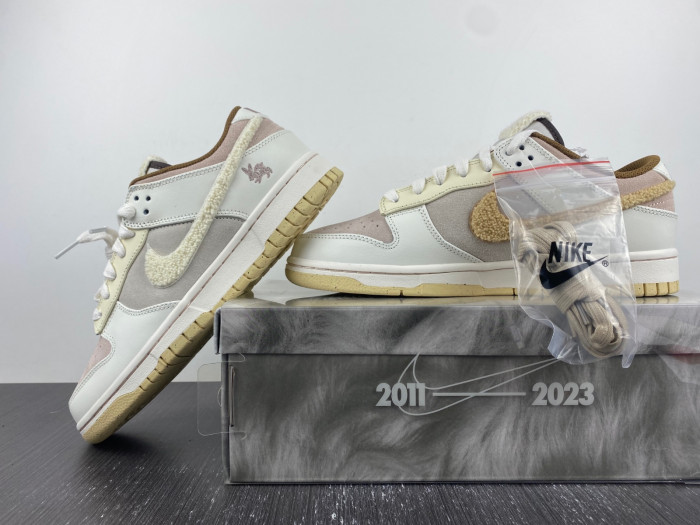 nike dunk low retro prm year of the rabbit fossil stone fd4203-211