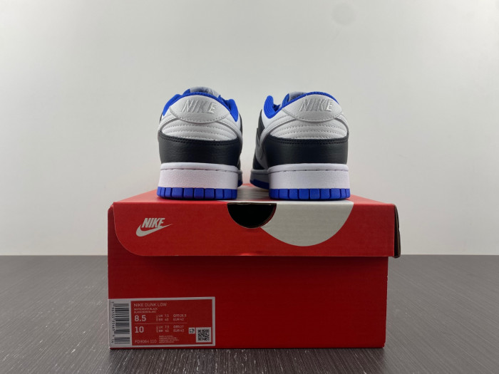 nike dunk low white black royal fd9064-110