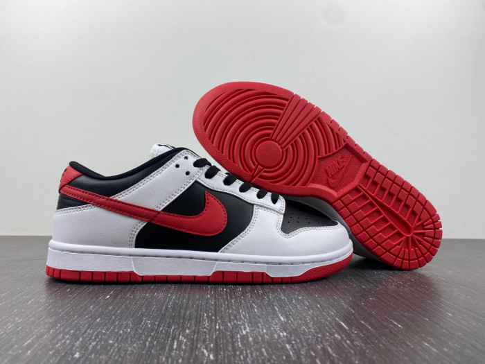 nike dunk low retro white black university red fd9762-061
