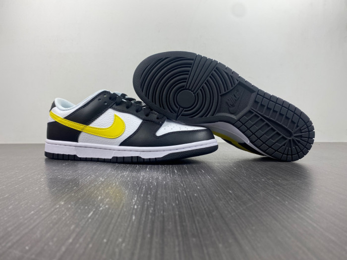 nike dunk low black yellow white fq2431-001