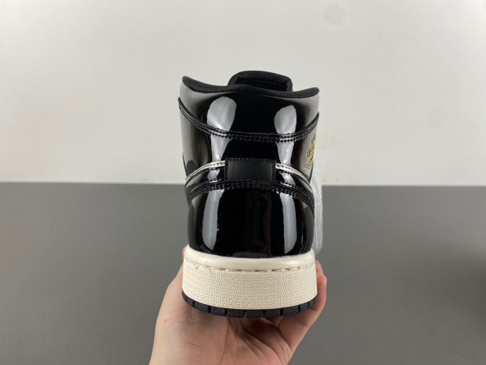 Air Jordan 1 Mid SE Black Metallic Silver Sail Metallic Gold FZ39380-001