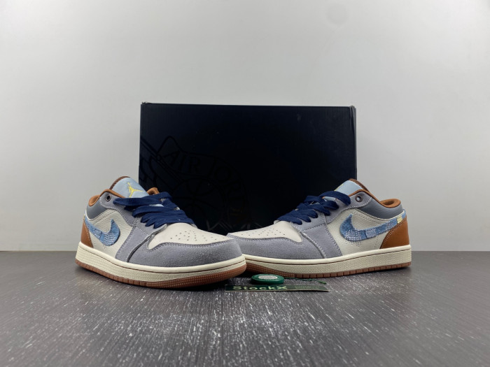 air jordan 1 low se phantom repaired denim fz5042-041