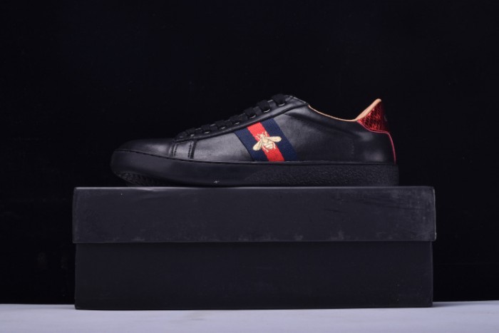 gu ace embroidered low-top sneaker black with bee mens 431942-a38g0