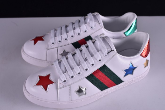 gu ace embroidered low-top sneaker with colorful stars 431942-a38g1
