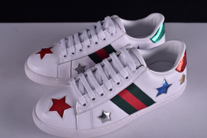 gu ace embroidered low-top sneaker with colorful stars 431942-a38g1