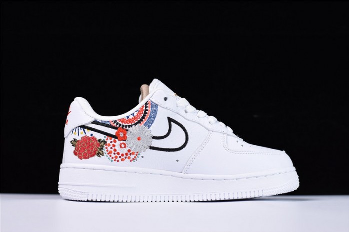 nike air force 1 07 lny qs lunar new year white flowers womens aj8298-100