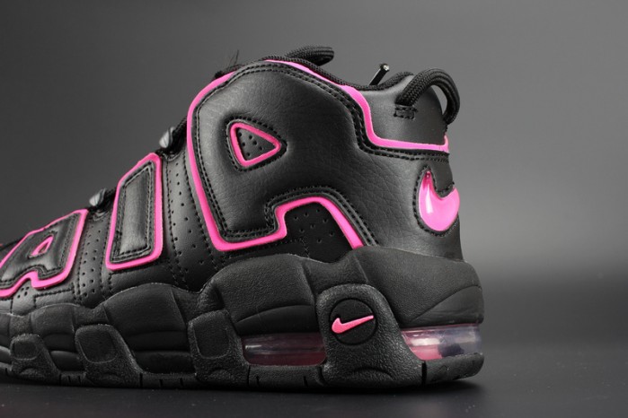 nike air more uptempo gs “hyper pink” black/ pink womens 415082-003