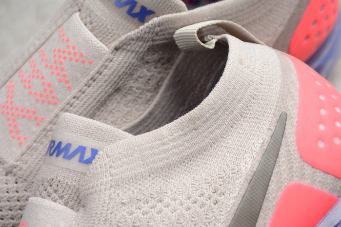 nike air vapormax flyknit moc 2 moon particle/solar red-indigo burst ah7006-201